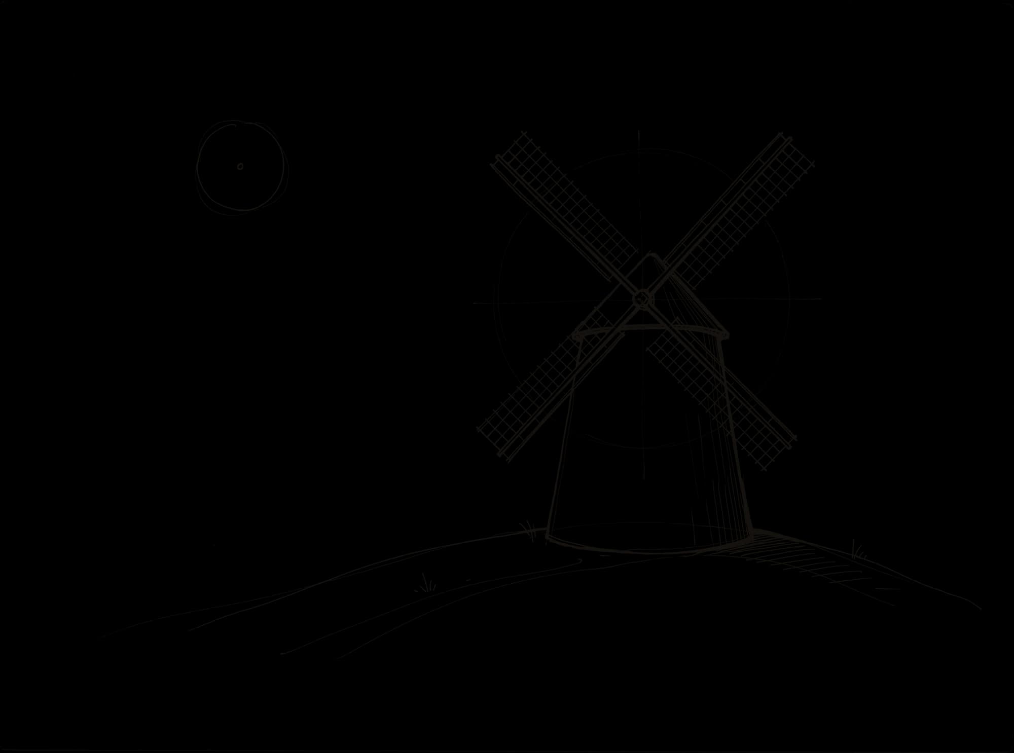 A windmill inside its construction geometry
